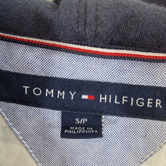 Tommy Hilfiger Hooded Sweatshirt Red White Blue American Nylon Hood S/P EUC - Picture 2 of 9